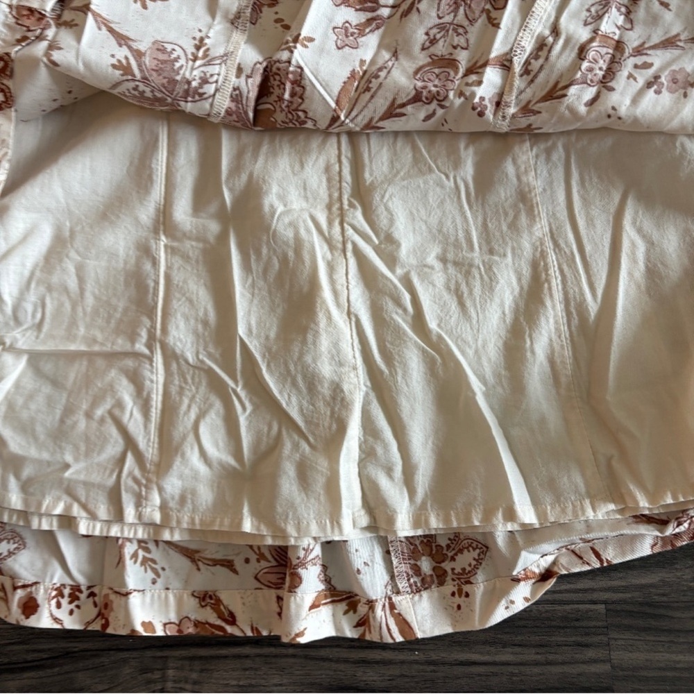 Abercrombie and Fitch Cream Floral Printed Poplin Puff Sleeve Midi Dress Small - Picture 12 of 15